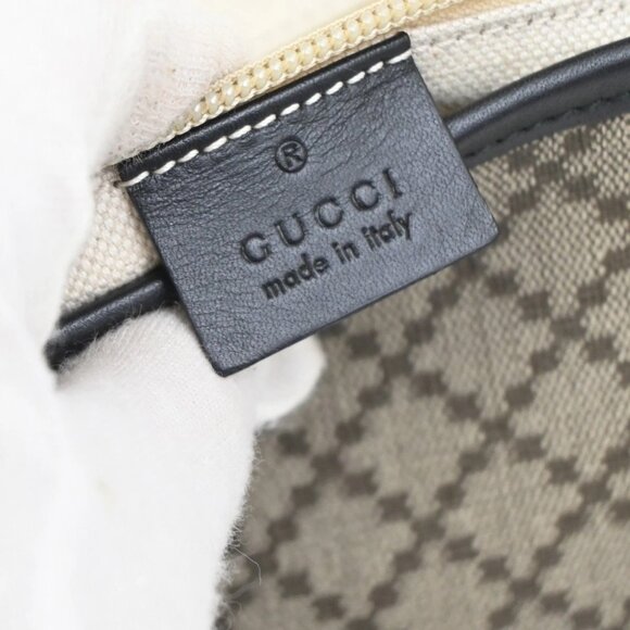 GUCCI Logo Diamante Shoulder Crossbody Bag PVC Leather Black Brown SHW - Picture 14 of 16